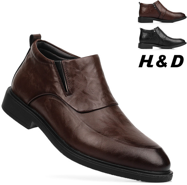 남성 천연가죽 사이드지퍼 부츠 로퍼 편한 캐주얼 정장화 신발