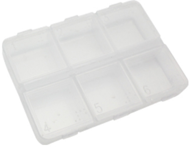 휴대용 알약 약케이스 6칸 약통, 3개