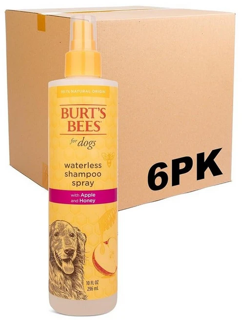 [2] Burt's Bees for Pets 사과와 꿀이 함유된 강아지용 워터리스 샴푸 스프레이 2팩 99.1% 천연 포뮬라 워터리스 애견 샴푸 - 강아지용 부드러운 드라, 1개, 296ml - 쿠팡
