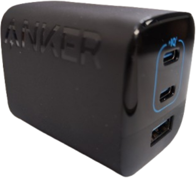ANKER A2674 67W氮化鎵GaN三口快速充電器，手機平板筆電通用，安全高效便攜, 礦石黑, 1個