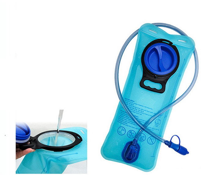 DIBOTE 運動水袋 2L 大容量 TPU/PEVA 材質 登山健行水袋, 藍色, 1個