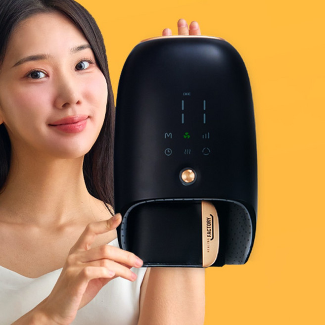 힐링팩토리 3세대 손마사지기 손목 특화 안마기 손가락 온열 핸드 마사지기, 블랙, 1개