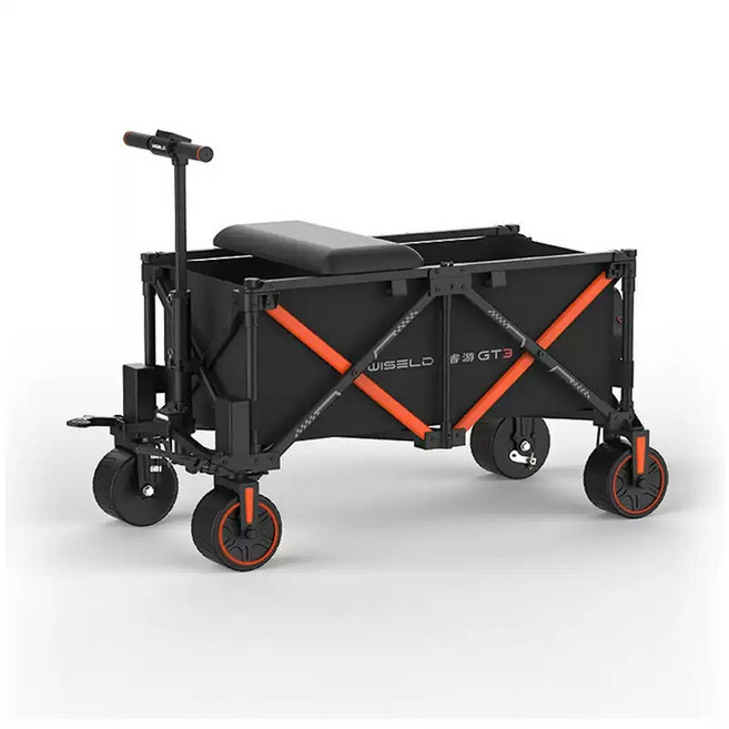 전동웨건 WISELD 카트 트레일러 전기 운반카 캠핑용 블랙 - 1500W 듀얼 인휠 모터 / 480RPM / 시속 16km / 주행거리 30km, 1개, 스피드웨건 GT3 스포츠에디션