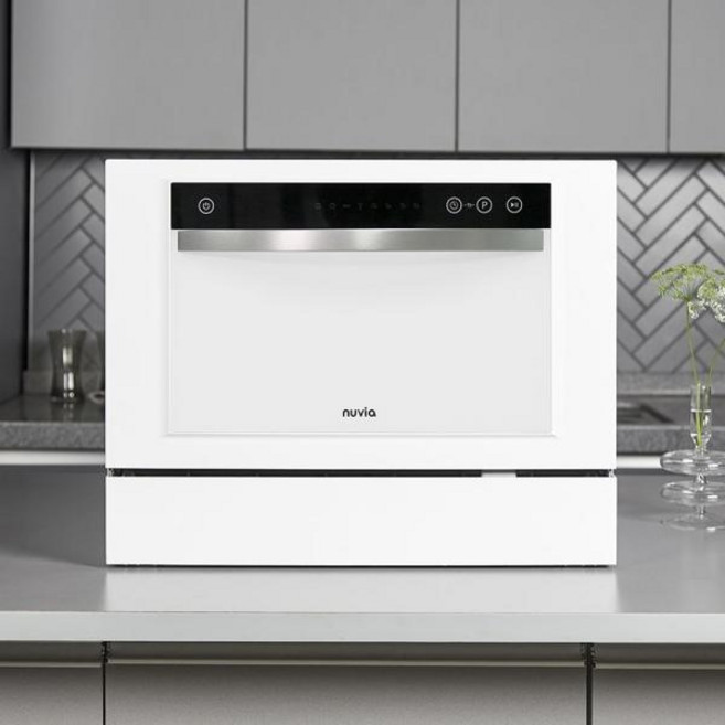 (누비아) 프리스탠딩 UV 식기세척기 6인용 화이트 (NDW-NI6W)(자가설치), 고객직접설치, NDW-NI6W