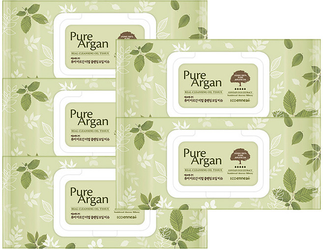 과일나라 에코에니어 퓨어아르간 리얼 클렌징오일티슈(70매입), 70매입, 5개