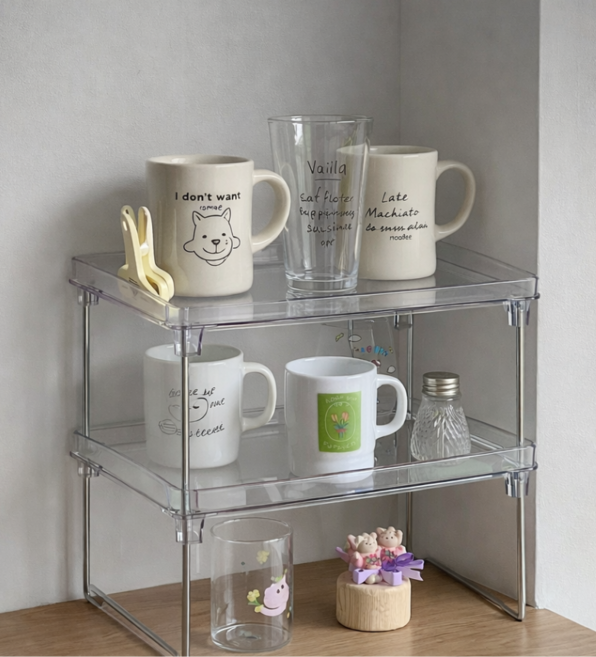 이지리브 접이식 아크릴 투명 수납정리함, 1개, 클리어