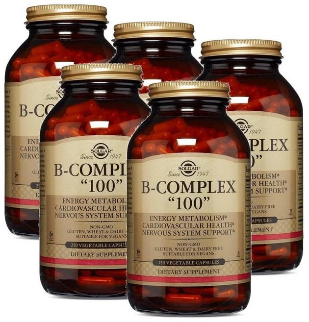 솔가 비타민B 100 콤플렉스 캡슐 Solgar B-Complex100, 250정, 5개 - 쿠팡