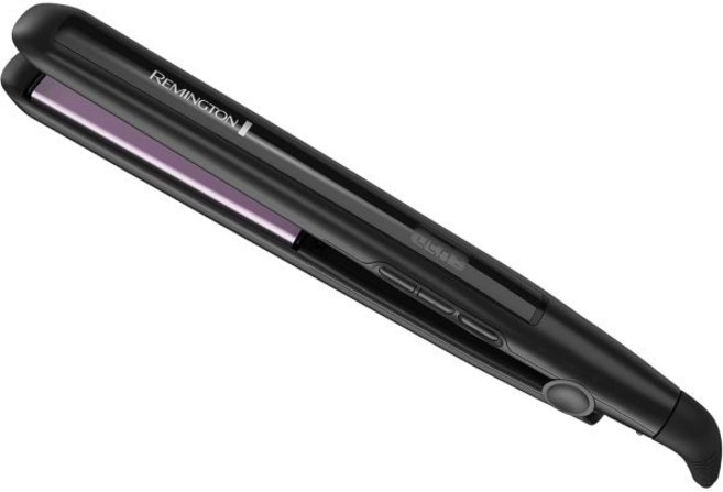 Remington 레밍턴 1인치 플랫 아이언 헤어 스트레이트너 정전기 방지 기술 탑재 빠른 30초 가열 60분 자동 종료 30 더 긴 세라믹 플로팅 플레이트 티타늄세라믹 코팅, Black_1 inch