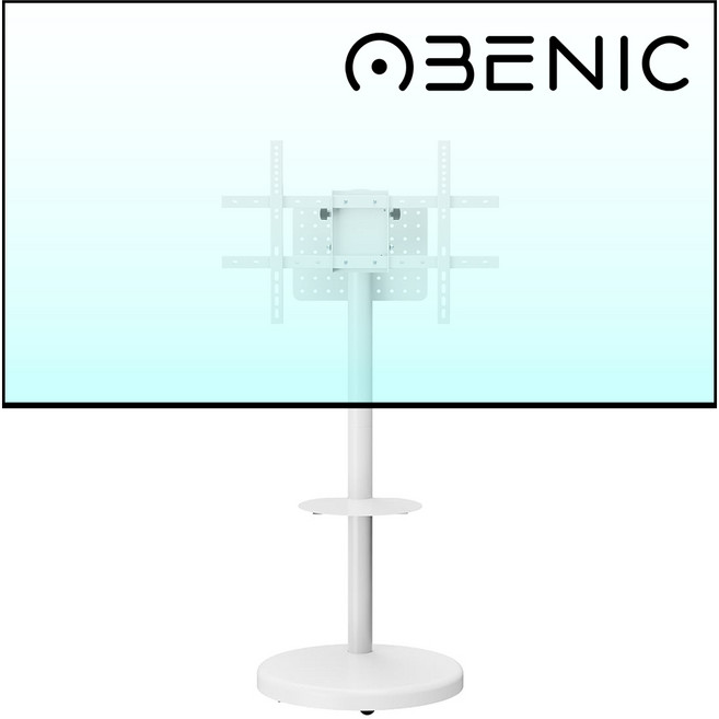 오베닉 대형 이동식 TV 거치대 삼탠바이미 티비 스탠드 이동형브라켓 43인치-85인치 호환, 1개, 이동식 TV 거치대 - 화이트