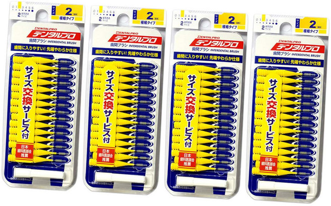 잭스 덴탈프로 치실 치간칫솔 I자형 2호 SS (15p) x 4개, 0.8mm, 15