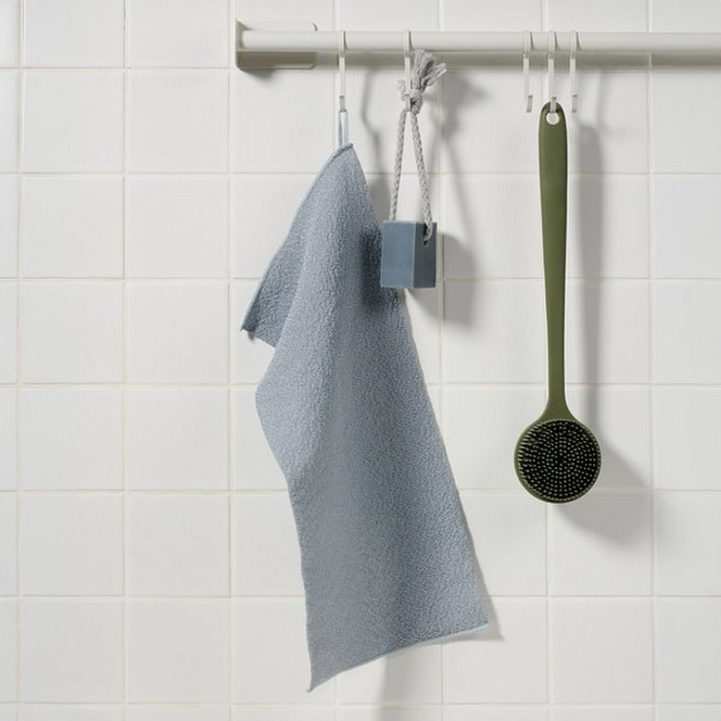 JAJU 까슬까슬 스트레치 샤워타월 20x45cm 블루그레이 J625901000996 511712, FR, 그레이