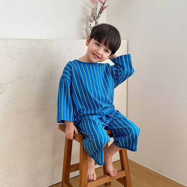 ECLL 아동 7부 실내복 잠옷 부들 상하 세트