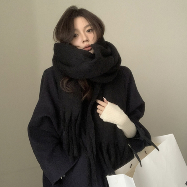 은시엘 모헤어 따뜻한 목도리 남녀공용 부드러운 커플 머플러