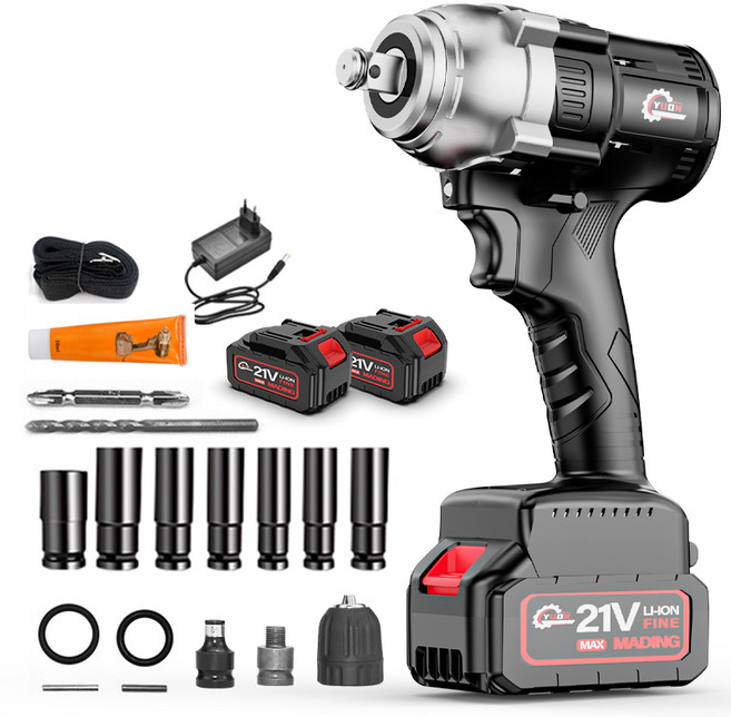 독일 YUON 21V 고출력 충전 임팩드릴 전동 임팩렌치 임팩트 드라이버 300토크 고급팩 3.0Ah 배터리 2개, 1개