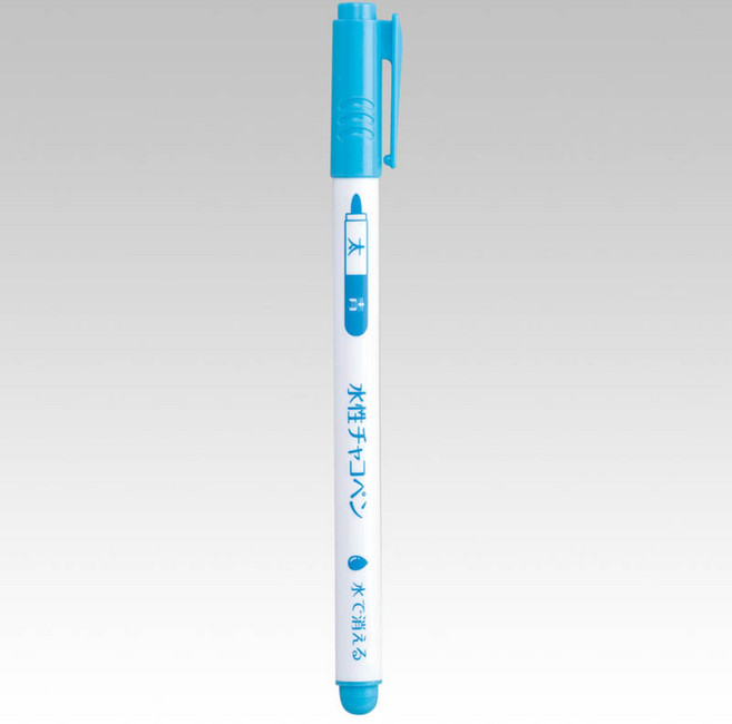 Clover 可樂牌 24413 水性消失筆 青色太字 布料標記筆 拼布記號工具, 1入