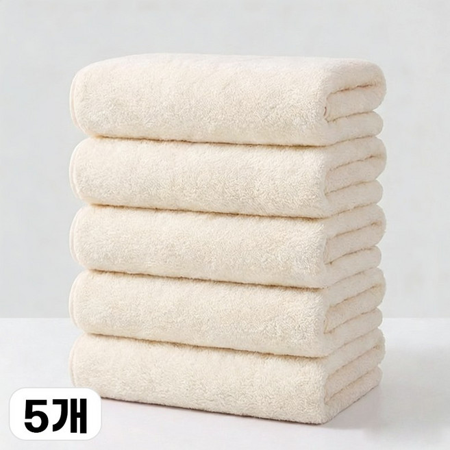 아호메오네 두꺼운 호텔 수건 3초 흡수 털 빠짐 없음 100g, 5개, 흰색