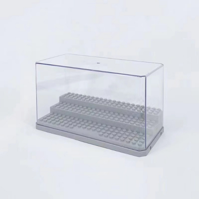 까마느 아크릴 레고 진열장 전시 거치대 케이스, 1개, 그레이