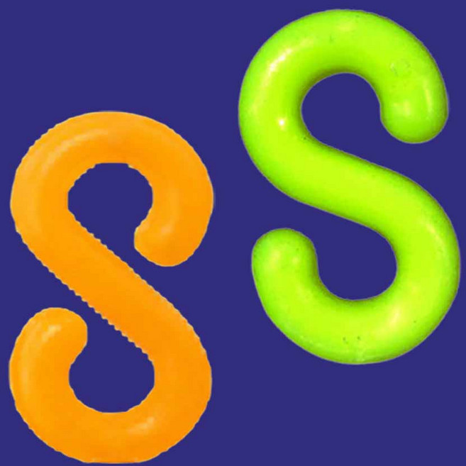 G82446 플라스틱 연결고리 S형 가드라인 체인 연결고리 8mm, 8mm 노랑색, 1개