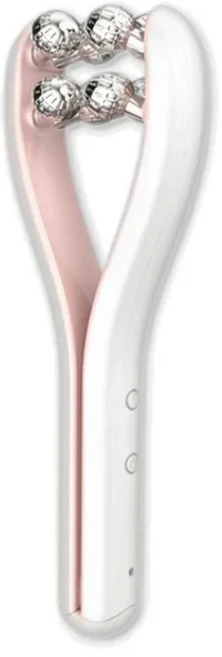 EMS 미세전류 롤러 얼굴 슬리밍 아티팩트 V-페이스 뷰티 페이셜 마사지기 (얼굴 탄력 및 리프팅), 01 pink