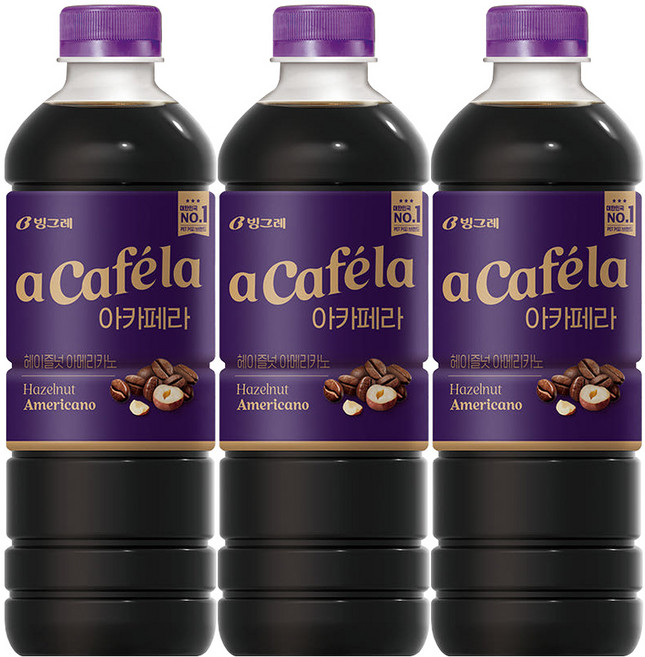 빙그레 아카페라 헤이즐넛 아메리카노, 1L, 3개