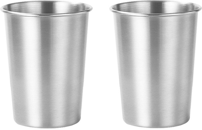 스텐레스304 스텐컵 400ml 맥주컵 물컵 400cc, 2개, 실버