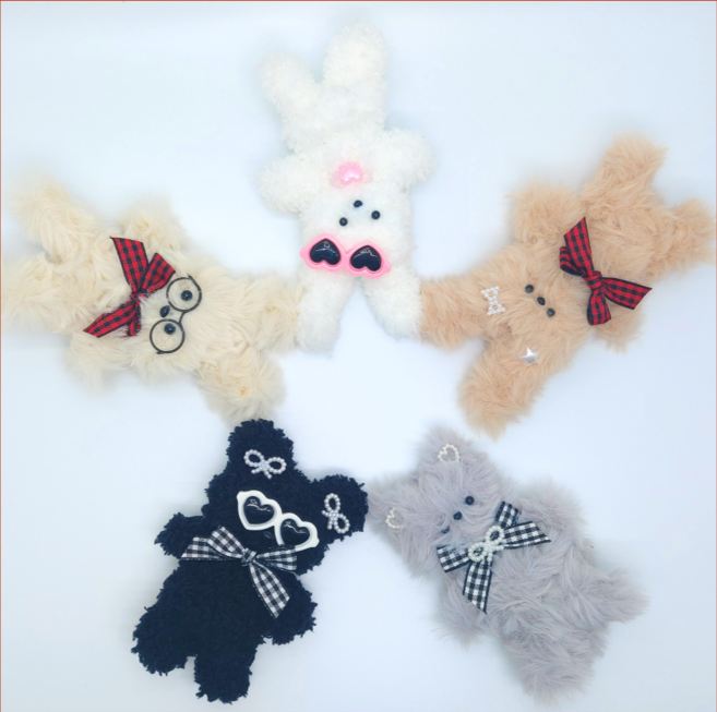 모모 모루인형 키링 만들기 뽀글+밍크모루 프리미엄 혼합 5종 스타터세트, 1개