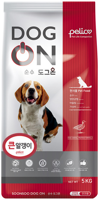 펠리코 순수도그온5kg (큰알갱이) 개사료 수유견 특수견 대형견추천, 1개