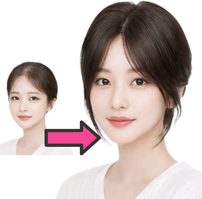 다시모 앞머리 정수리가발 붙임머리 여자 탈모, 1개, 라이트 브라운