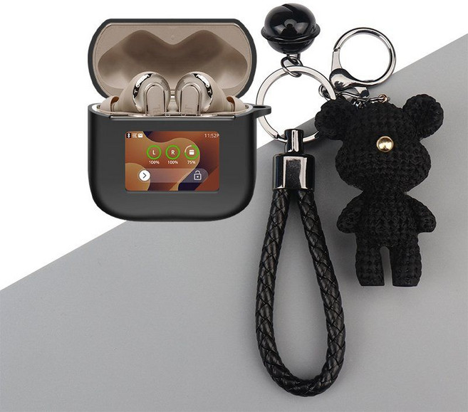 JBL 투어 프로3 케이스 피규어 키링 스트랩 버클 후크, 9 블랙 케이스 + 폭력곰, JBL TOUR PRO2 케이스, 1개