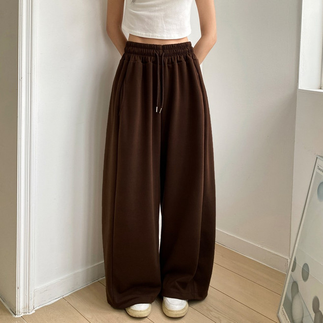 잇진 여성 빅사이즈 투웨이 절개 벌룬 와이드 트레이닝 팬츠 (기본/숏 2단기장)