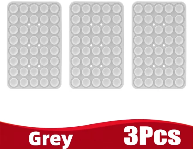 호환 실리콘 흡착식 휴대폰 핸드폰 홀더 다기능 고정 미끄럼 방지 모바일 거치대 양면 탈부착 가능 폰 고무, 12 Grey 3Pcs
