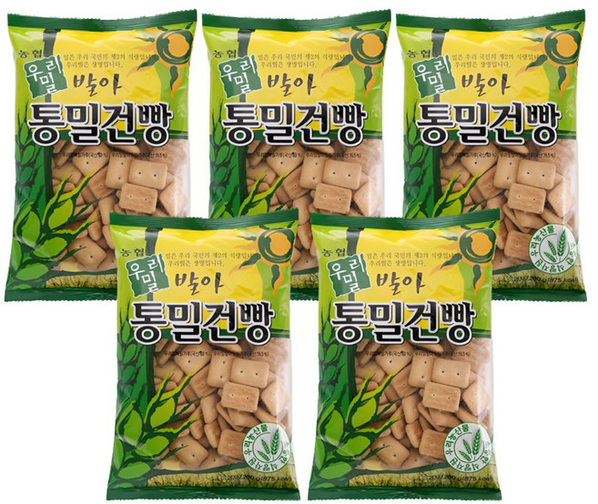 농협 우리밀 발아 통밀 건빵, 5개, 200g