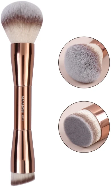 MAANGE 메이크업 브러쉬 더블 헤드 파운데이션 파우더 컨실러 블러셔 브론저 부드러운 섬유 화장품 미용 도, 03 MAG51673MJ