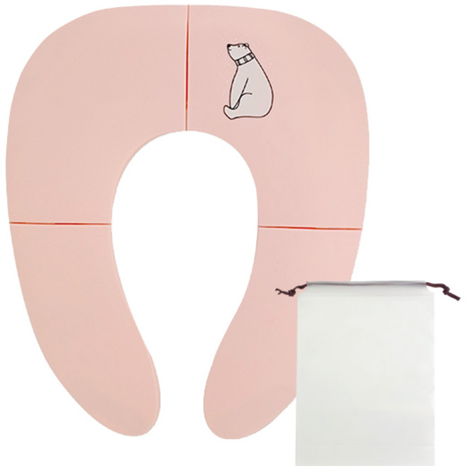 꼬사 휴대용 접이식 유아 변기커버, 핑크