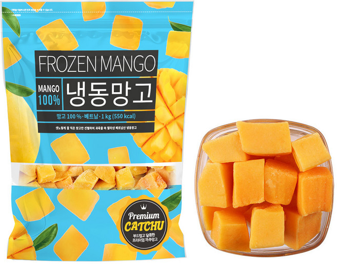 [딜라잇가든]냉동 망고(다이스드25mm) 1kg x 3팩, 3개