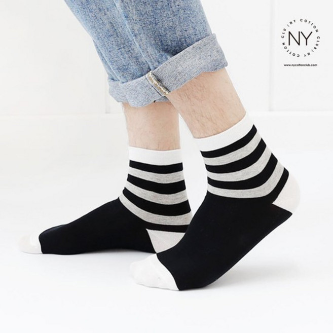 [NY코튼클럽] 남자 중목 삼선 양말 2301 3족