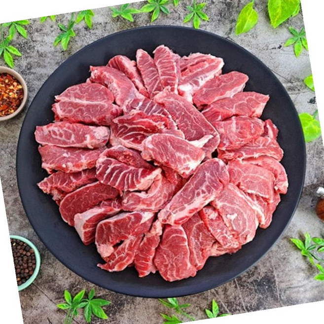 돼지 뒷고기 볼살 통두께 1kg 냉동 구이용 수육