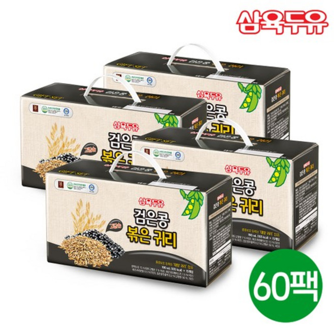 삼육두유 검은콩 볶은 귀리 파우치, 190ml, 60개