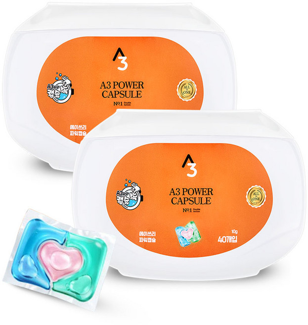 A3 파워 캡슐세제, 2개, 40개입