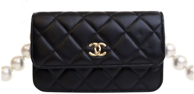 샤넬 중고 2020 퀼팅 램스킨 맥시 펄 클러치 체인 크로스 백