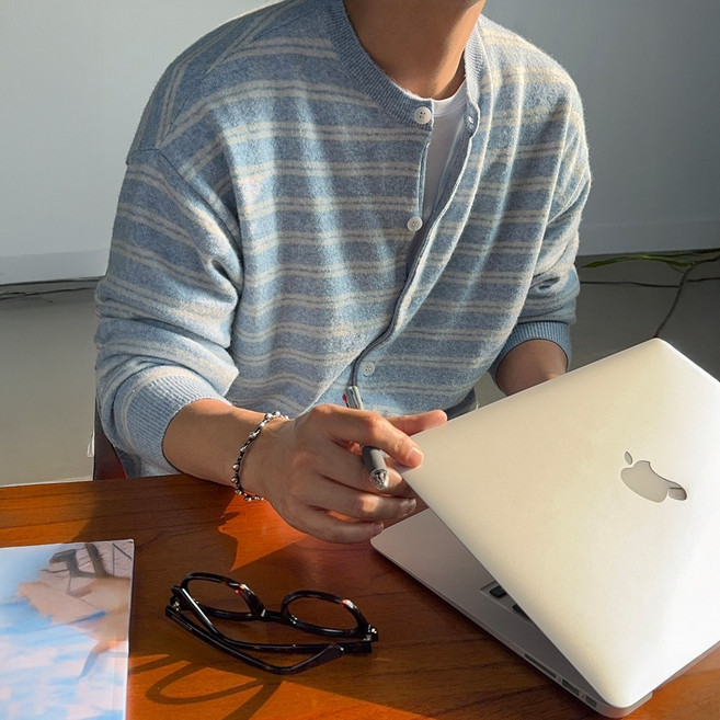 라비 스트라이프 라운드 가디건(6colors 울5%)