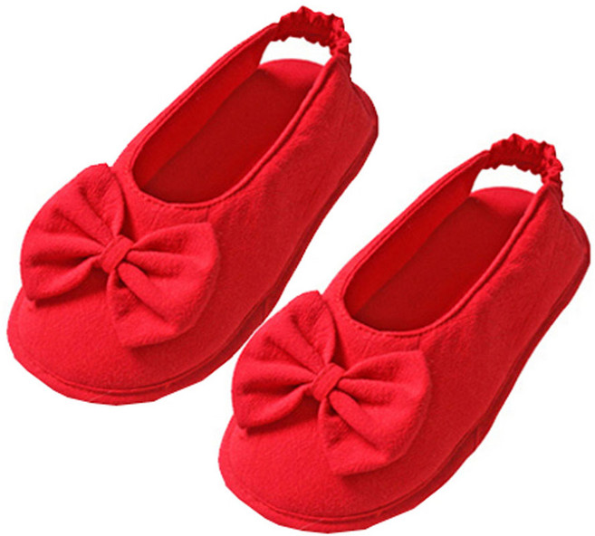 05덧신형 면 거실화 어린이집교사 실내화, 레드, 1개
