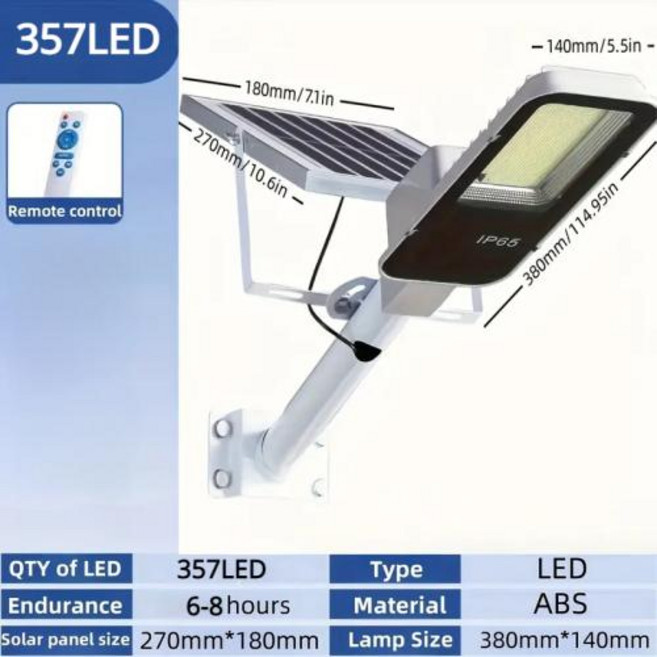 태양광 가로등 LED외등 야외 정원 공원 전원 실외 차고 벽 램프용 강력한 357LED 6500K IP65 방수 4000 mah 3000mah, 3)4000mAh