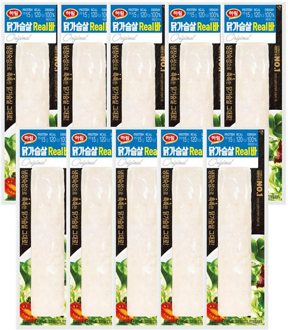 공식 하림 냉장 닭가슴살리얼바 오리지널 70g, 10개, 80g