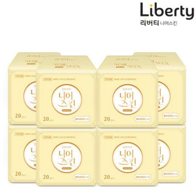 리버티 에어홀 니어스킨 생 리대 롱 팬티라이너 20Px8팩, 리버티 에어홀 니어스킨 생 리대 롱 팬티라이너 20Px, 20