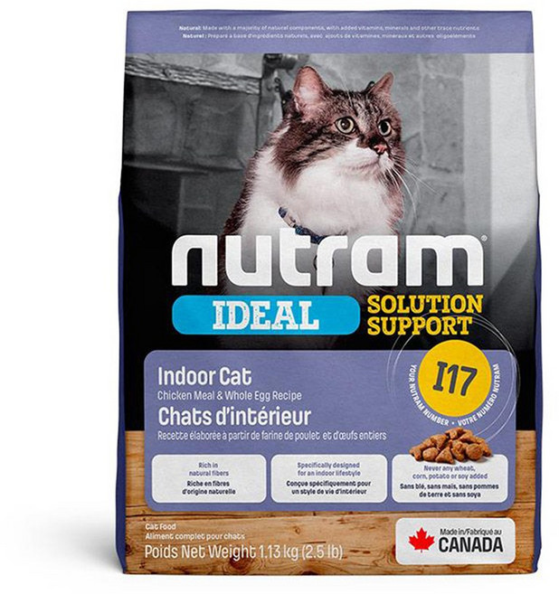Nutram 紐頓 專業理想系列 I17 室內化毛成貓, 1個, 1.13kg, 雞肉+燕麥