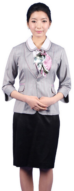 DR02 칠부 블라우스 자켓 일체형 사무 유니폼 근무복
