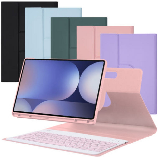 아이패드에어13 6세대 (M2) 마그네틱 키보드 애플펜슬수납 케이스, 핑크, 1개