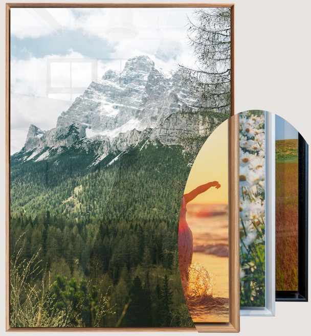 두진액자 아크릴 띄움 액자 유광 뷰라섹 사진인화 포함, 1개, 블랙