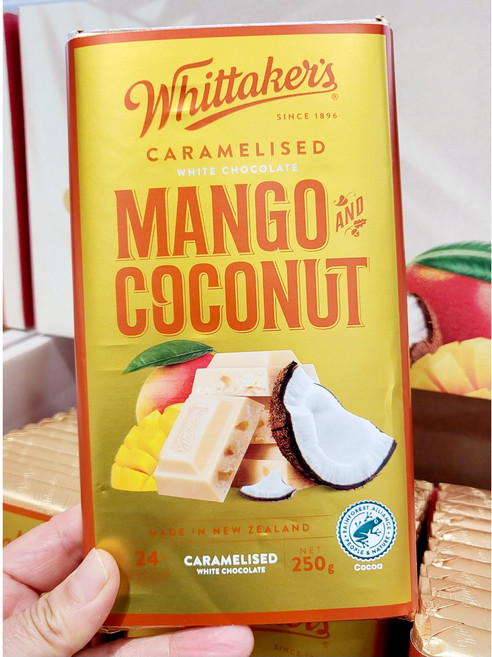 휘태커스 카라멜라이즈드 망고 코코넛 화이트 초콜릿, 2개, 250g